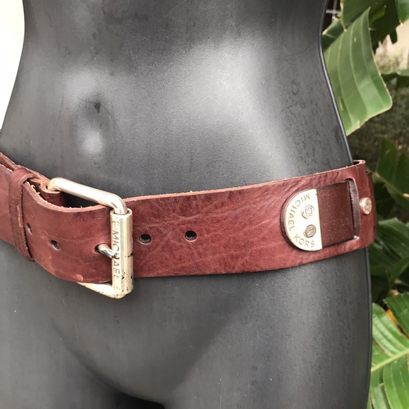 Michael Kors statement leather and silver stud belt - Picture 1 of 9